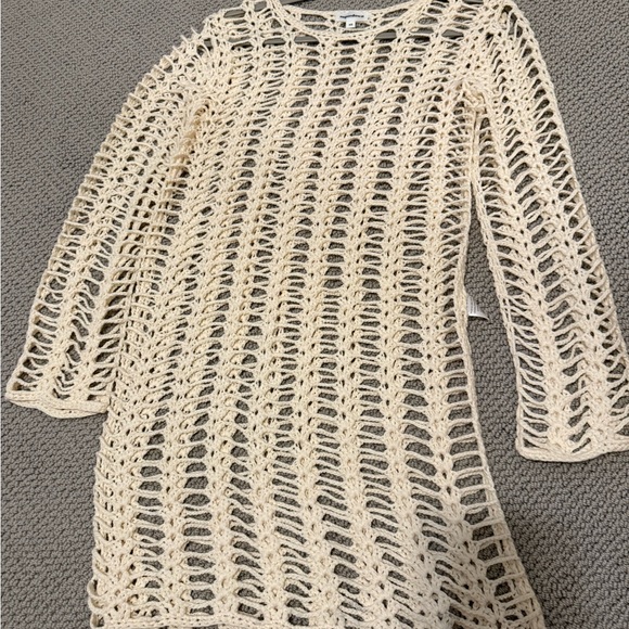 superdown Cream Crochet Swim Coverup - Picture 1 of 1